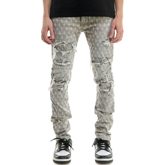 KDNK - Jacquard Skinny Jeans - Grey