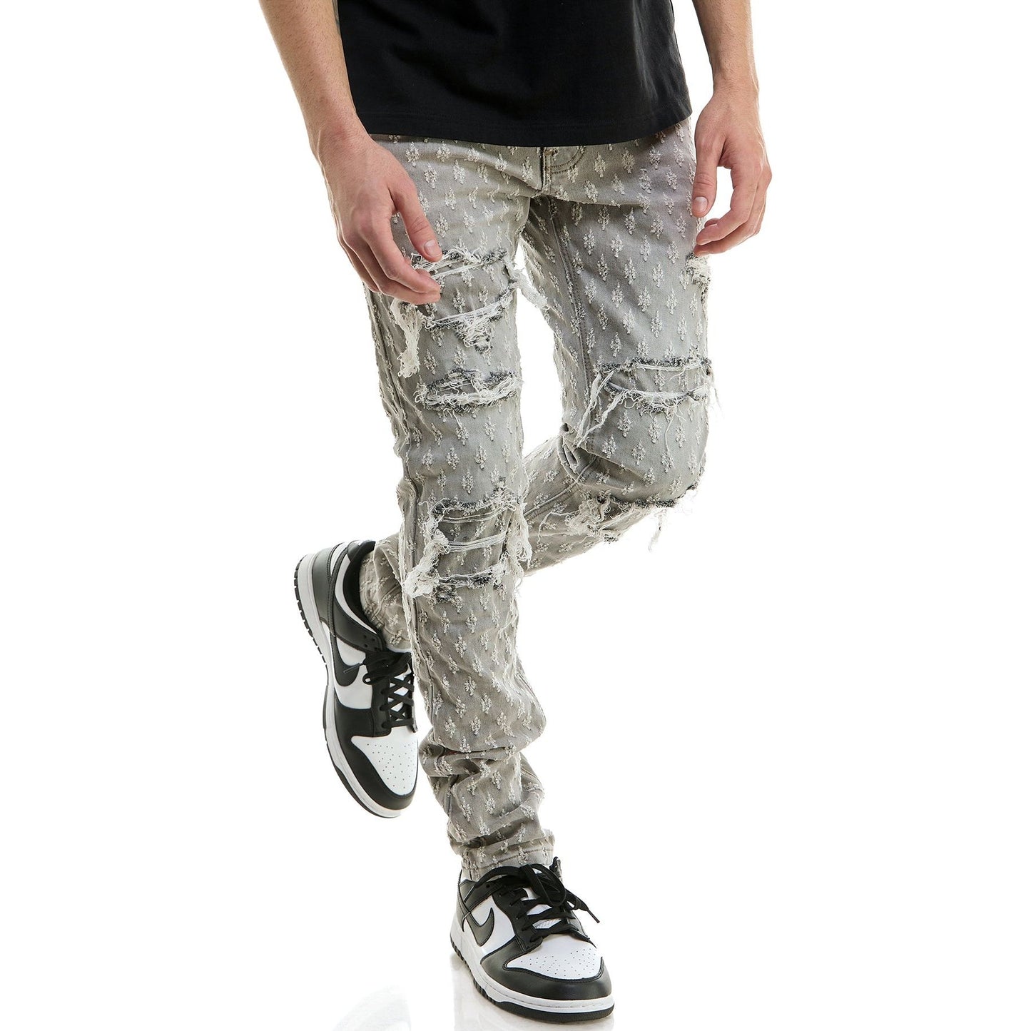 KDNK - Jacquard Skinny Jeans - Grey