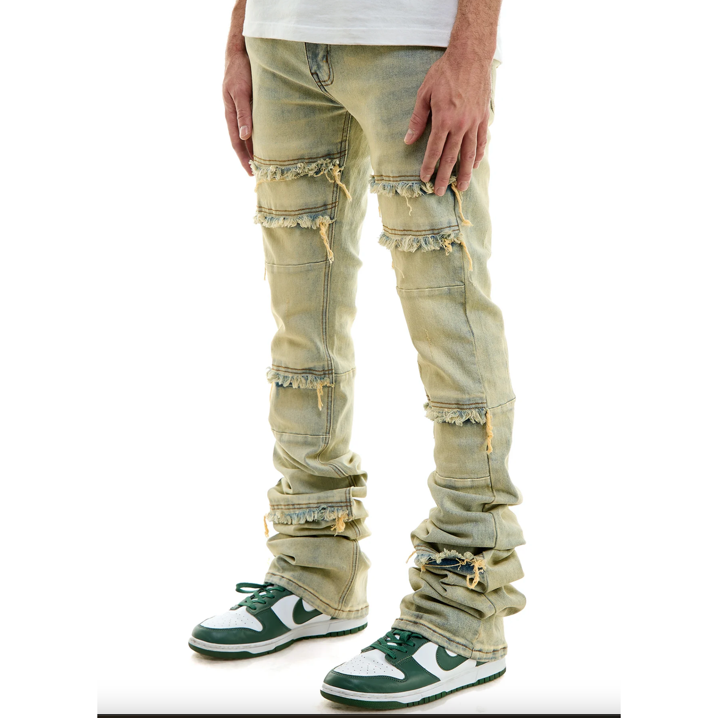 KDNK - Super Stacked Panel Jeans - Blue