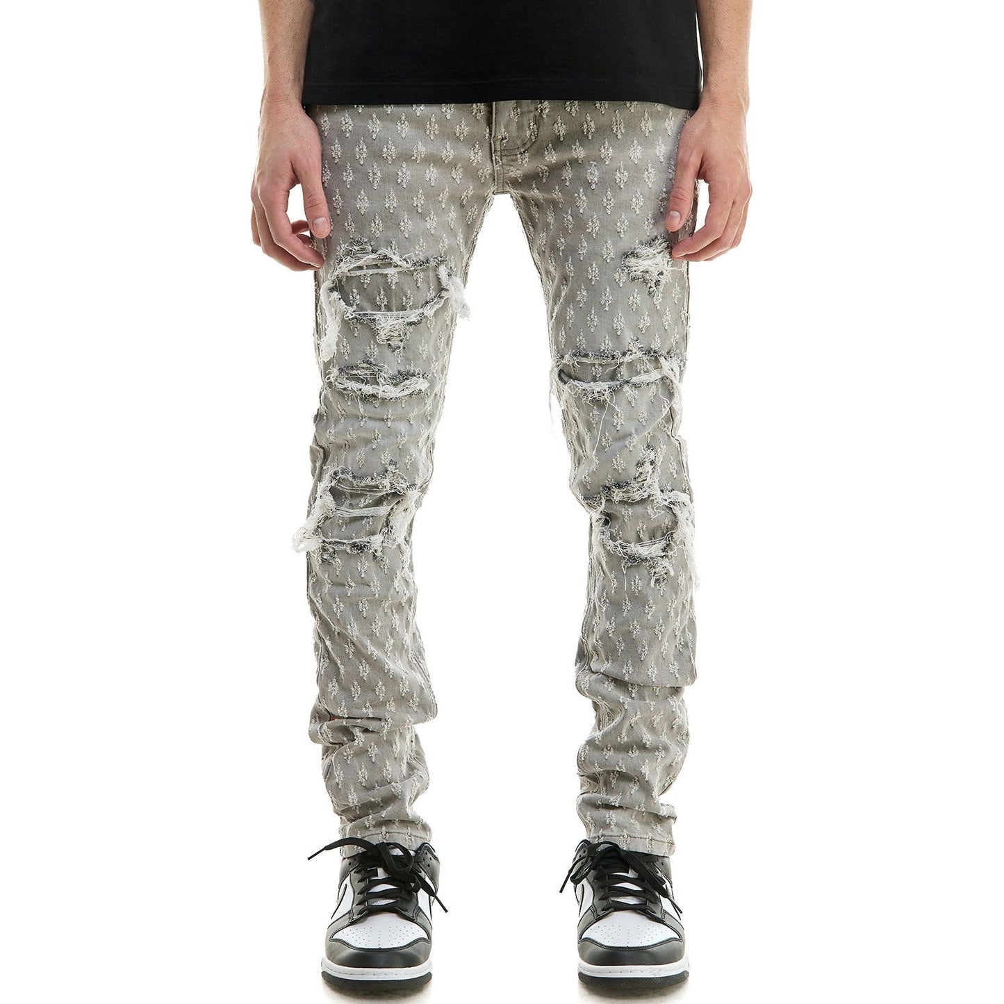 KDNK - Jacquard Skinny Jeans - Grey