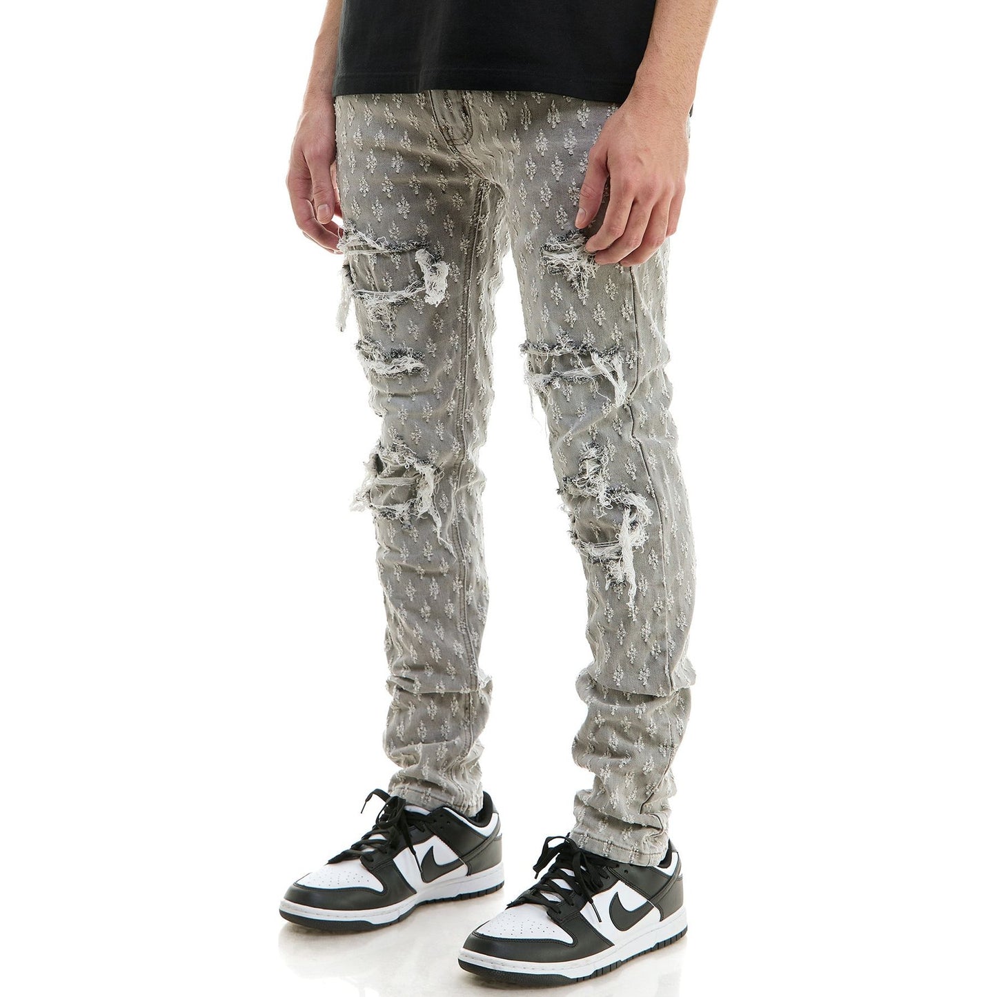 KDNK - Jacquard Skinny Jeans - Grey