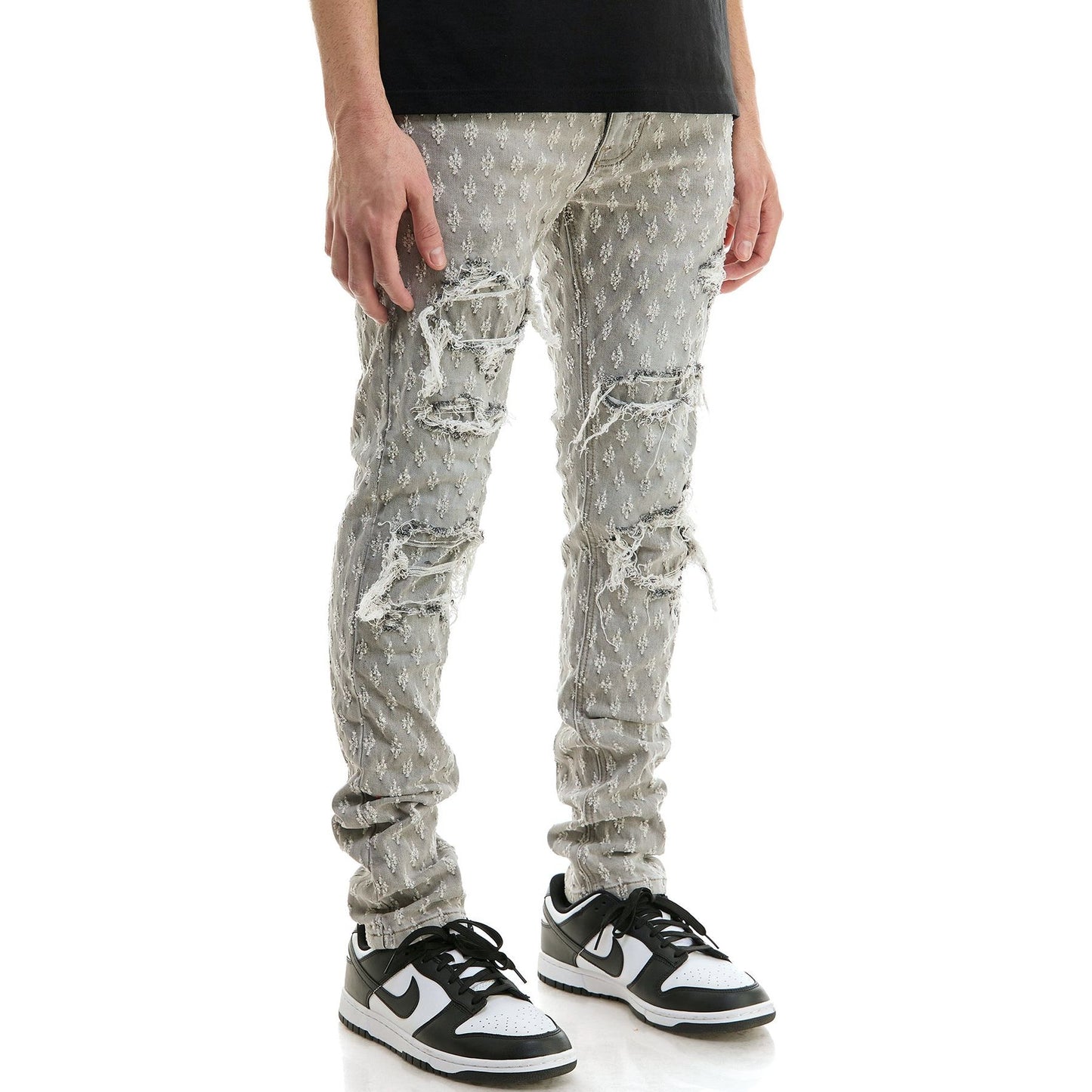 KDNK - Jacquard Skinny Jeans - Grey