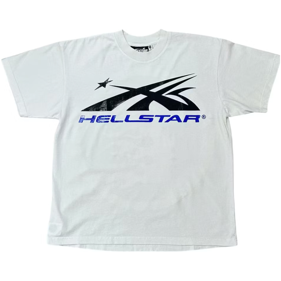 Hellstar Sport Logo Gel Tee (White/Blue)