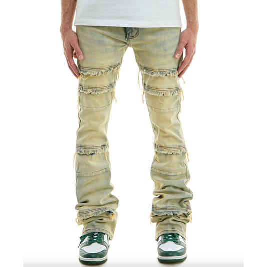 KDNK - Super Stacked Panel Jeans - Blue