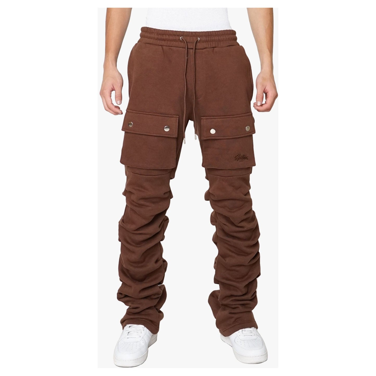 EPTM Stacked Cargo Sweatpants - Brown
