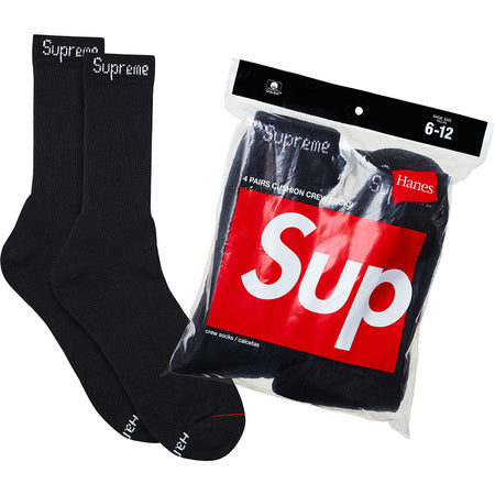 Supreme/Hanes Crew Socks  - Black