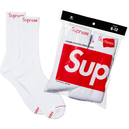 Supreme/Hanes Crew Socks  - White